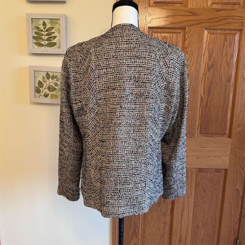 Coldwater Creek Coldwater Creek Women's Tweed Jacket Size 14 Multicolor Ope Size XL / US 12-14 / IT 48-50 - 4 Thumbnail