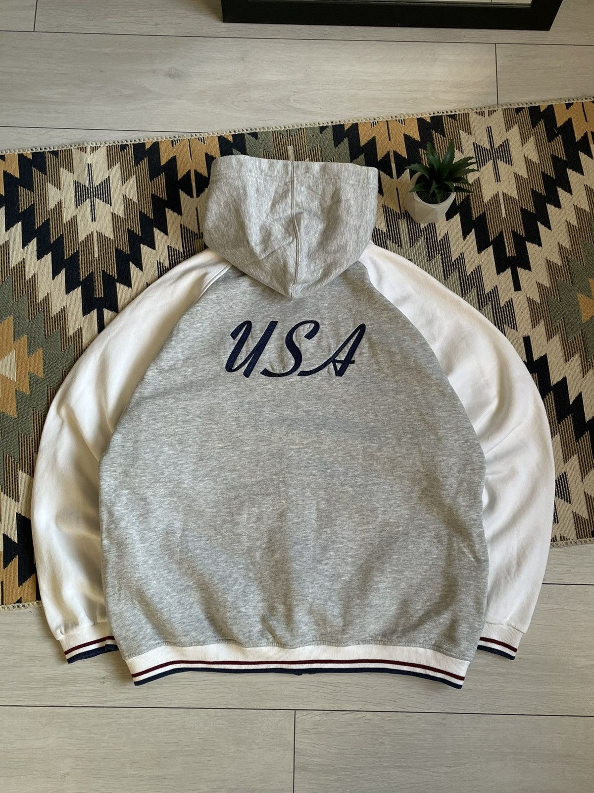 Vintage Vintage Nike USA Big Logo Y2K Baggy Zip-hoodie Size US XL / EU 56 / 4 - 1 Thumbnail