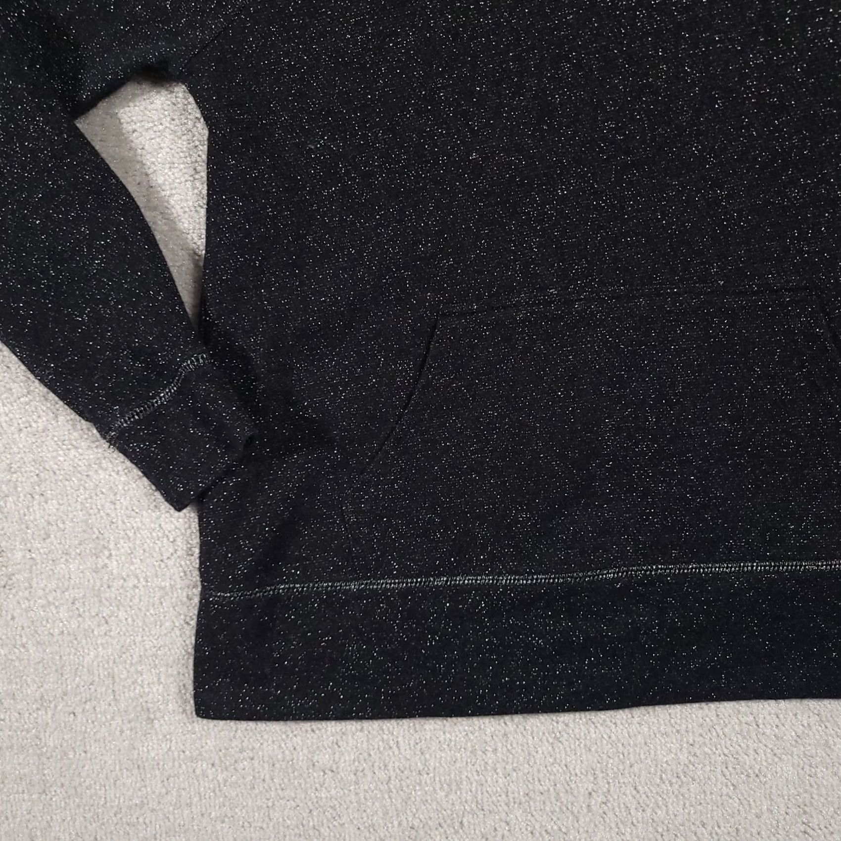 Vintage Christopher & Banks Sweatshirt Women's Medium Black Silver Glitter Cowlneck Pullover Knit Long Sleeve Kangaroo Pocket Drawstring Regular Vintage No Size M / US 6-8 / IT 42-44 - 4 Thumbnail