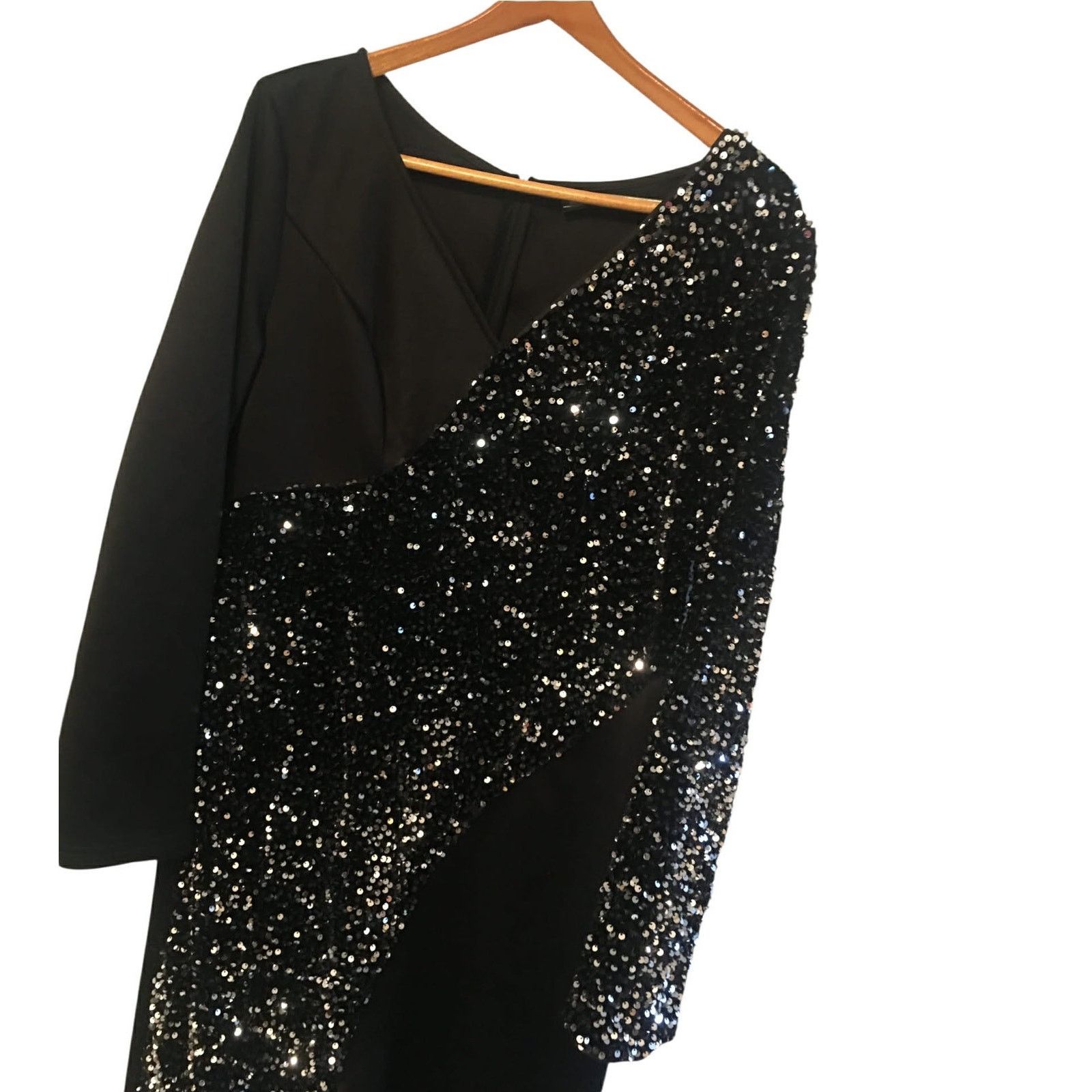 Other Formal Gown Dress Black long Sleeved Sequin Bead Jeweled 3XL Size 3XL / US 20-22 - 6 Thumbnail