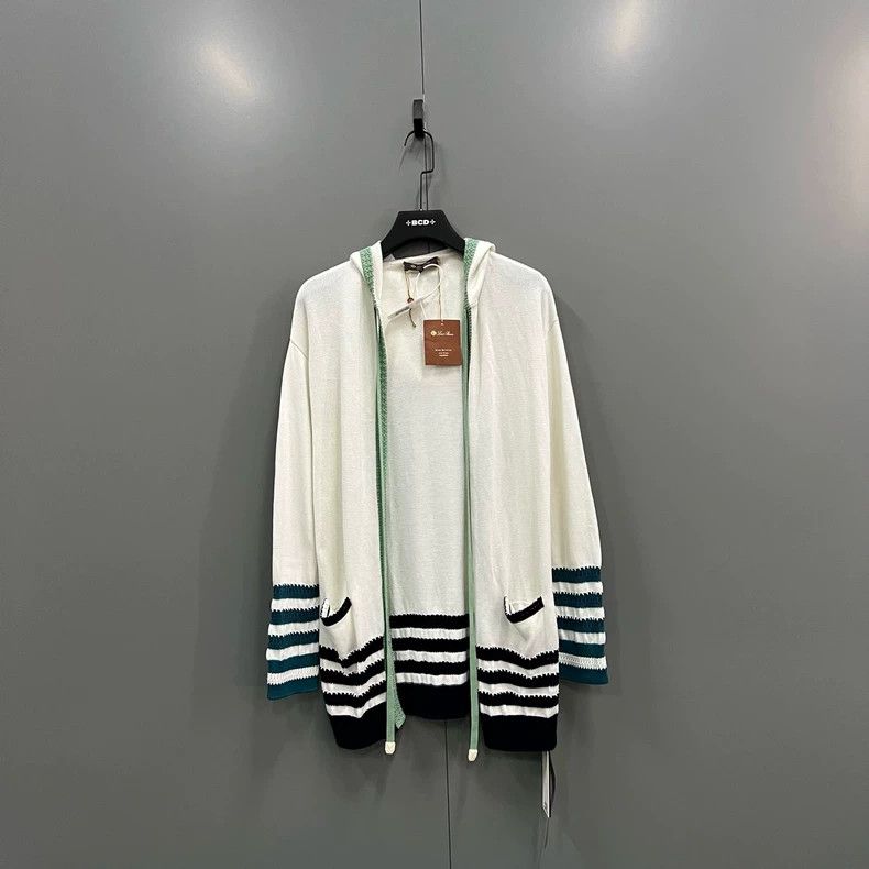 Loro Piana LORO PIANA Striped hooded knit jacket Size L / US 10 / IT 46 - 1 Thumbnail