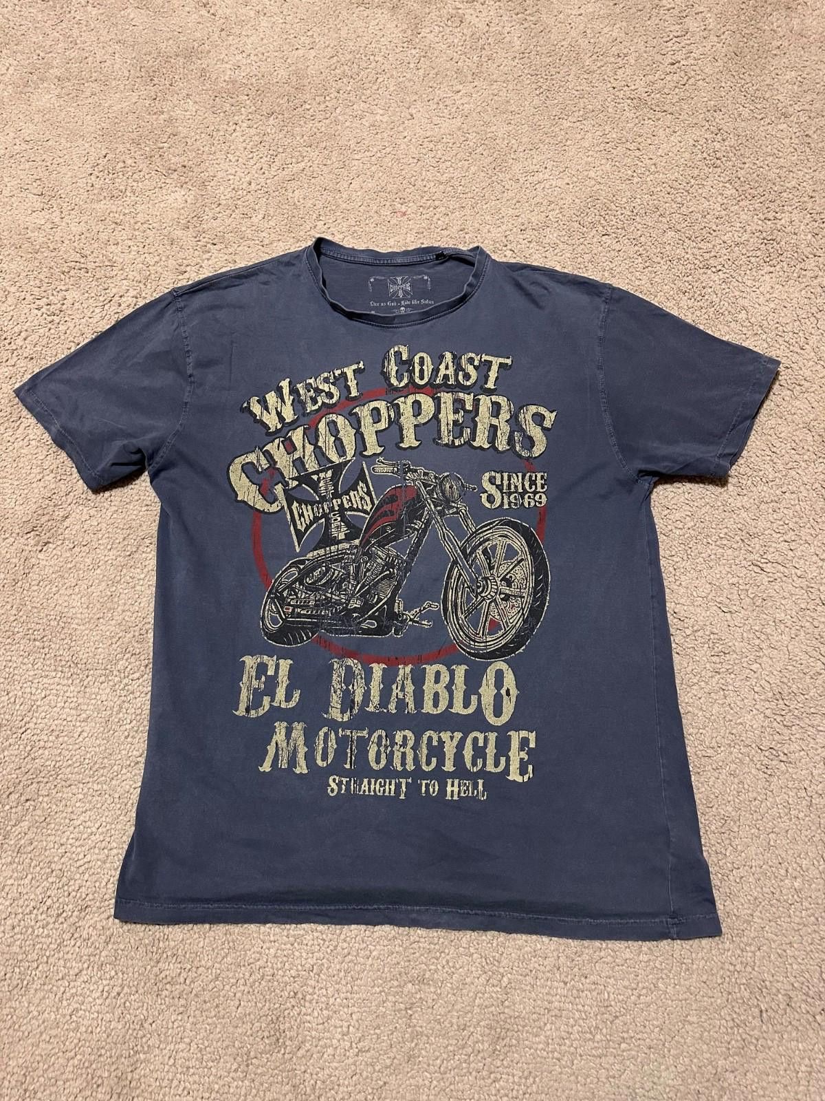 West Coast Choppers West Coast Choppers EL Diablo T-Shirt Vintage Blue Sz XXL Size US XXL / EU 58 / 5 - 1 Thumbnail
