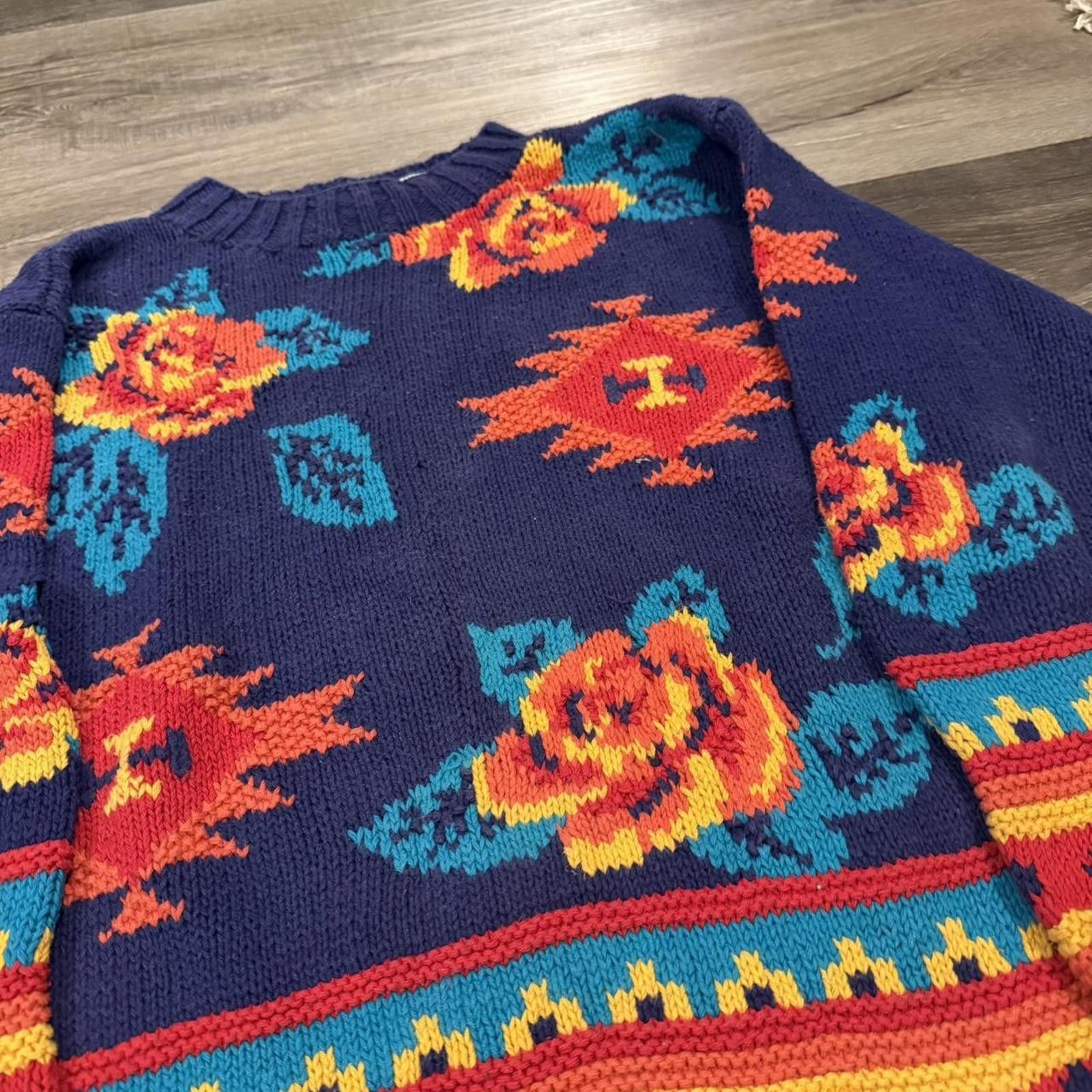 Other vintage Amanda braendel floral Aztec hand knit sweater L 90s Size US L / EU 52-54 / 3 - 2 Thumbnail