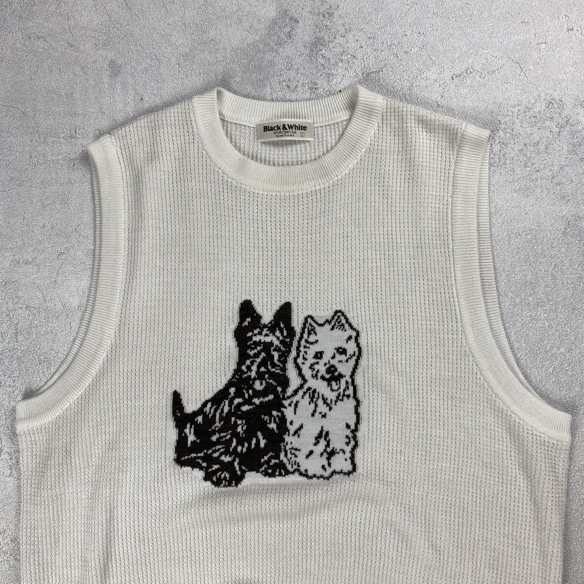 Tsumori Chisato Black and White Sportswear Knitted Vest Size US L / EU 52-54 / 3 - 7 Thumbnail