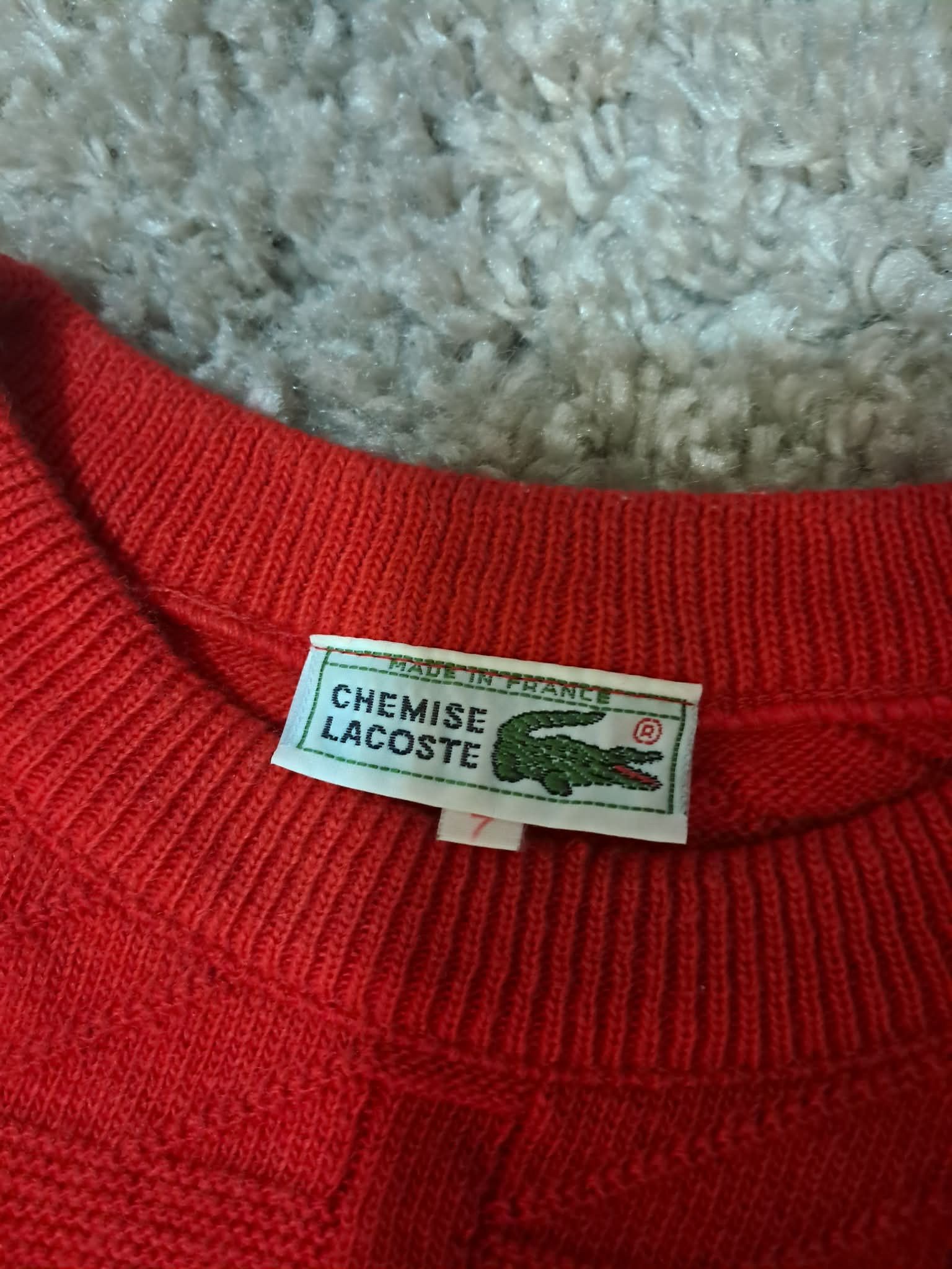 Lacoste Vintage CHEMISE LACOSTE Red Sweater 80s 90s Size US XL / EU 56 / 4 - 2 Thumbnail