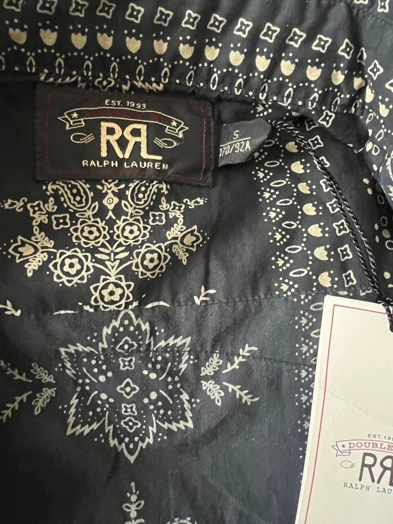 RRL Ralph Lauren RRL Ralph Lauren Black Cashew Blossom Western Shirt Size US S / EU 44-46 / 1 - 3 Thumbnail