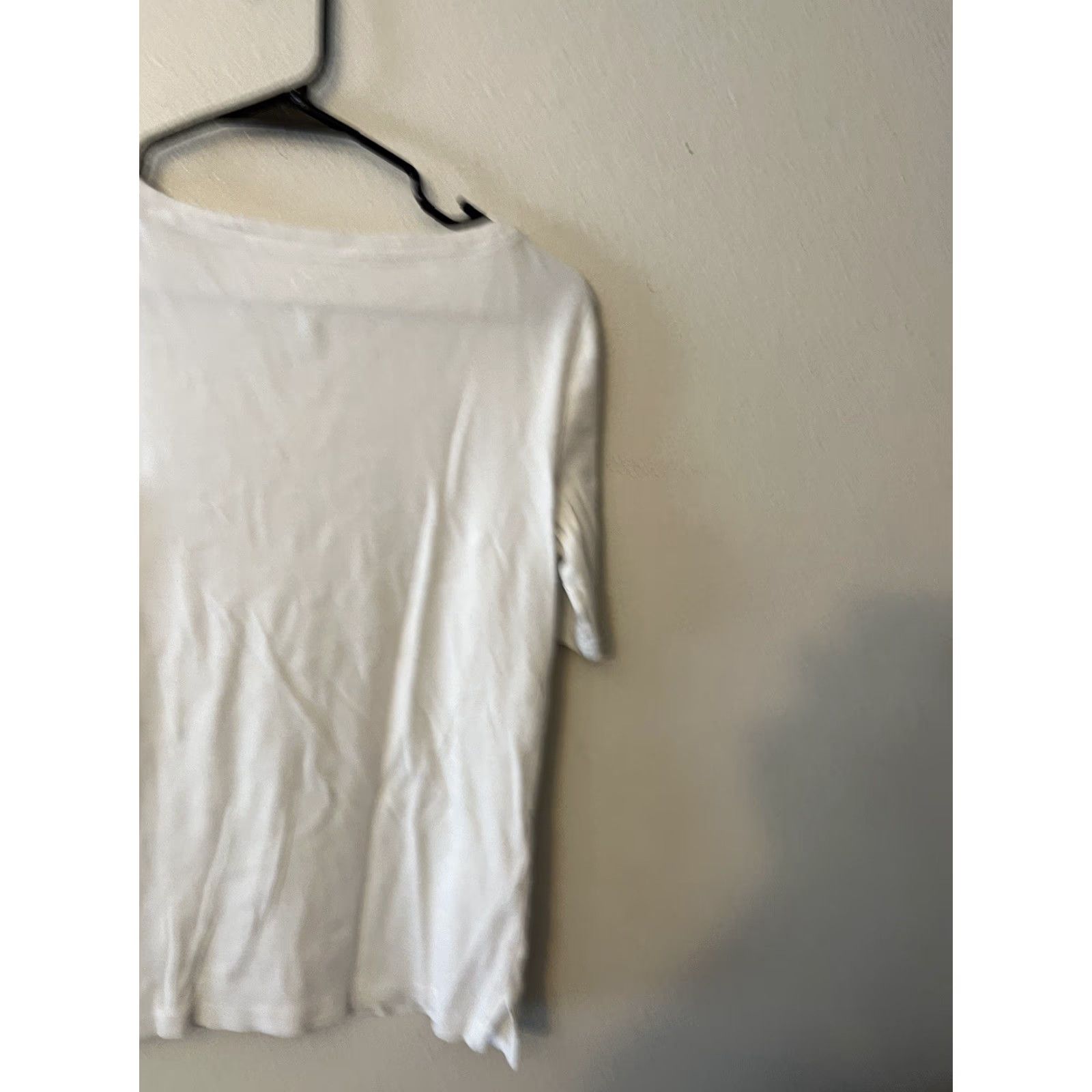 Talbots Talbots T-Shirt Womens PM White Solid Short Sleeve Cotton Round Neck Shirt White Talbots PM Women T-Shirt Cotton Classic Basic Tee Size M / US 6-8 / IT 42-44 - 5 Thumbnail