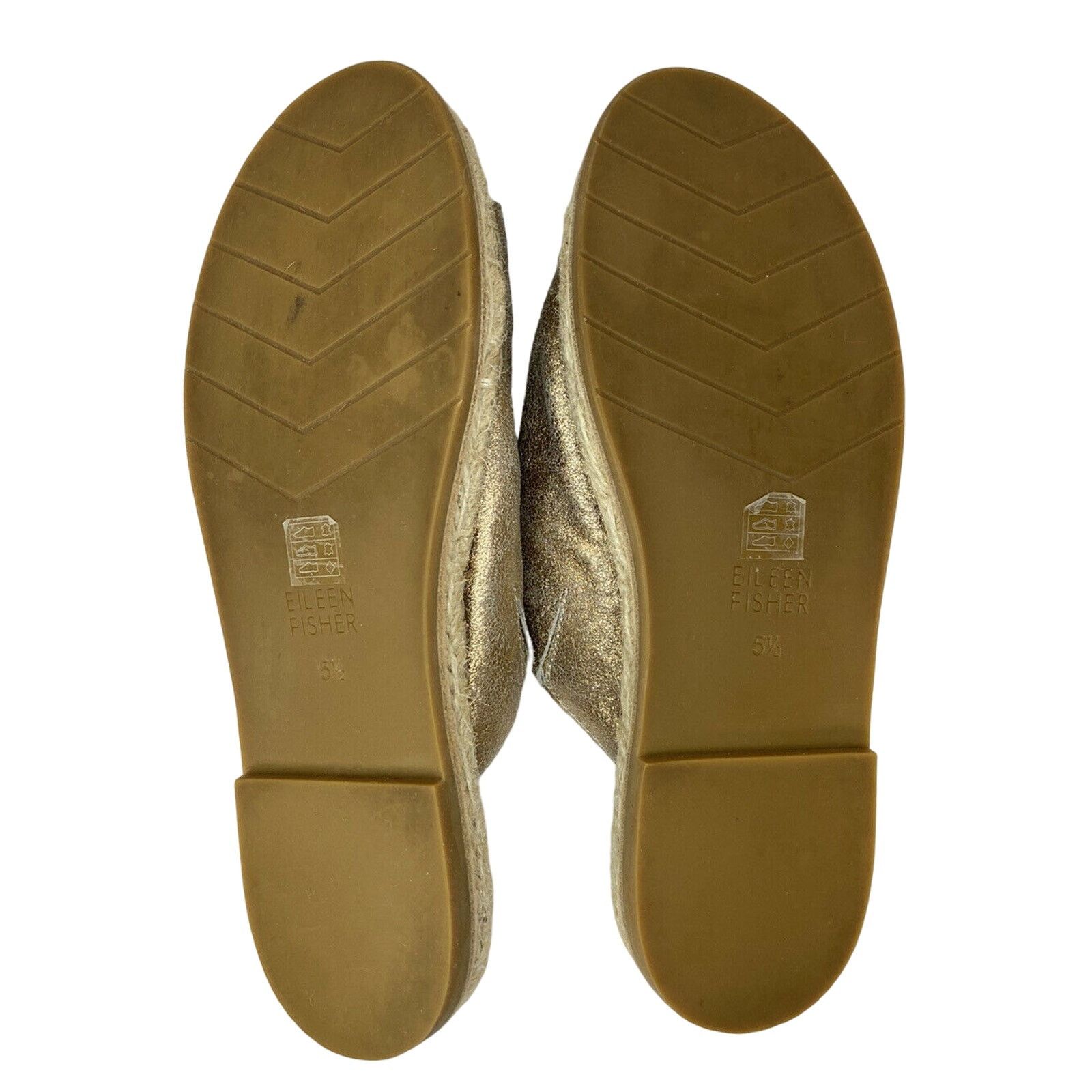 Eileen Fisher EILEEN FISHER Gold Metallic Suede Espadrille Sandal 5.5 Size US 5.5 / IT 35.5 - 7 Thumbnail