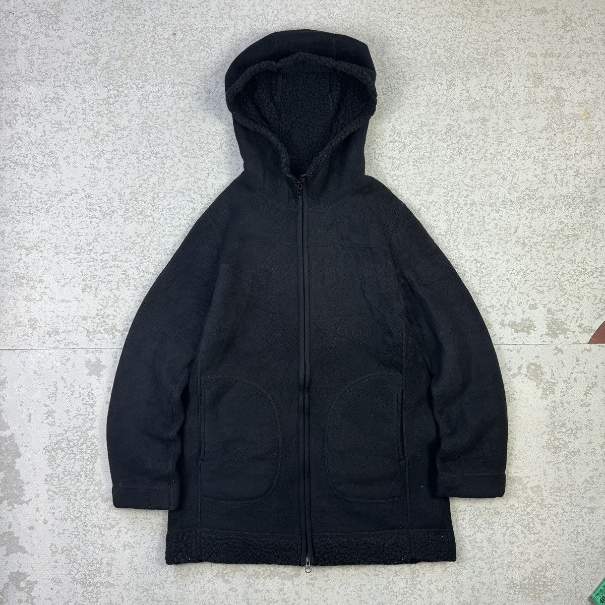 Japanese Brand × Uniqlo 💥Uniqlo Black Matted Fleece Hooded Jacket Size US L / EU 52-54 / 3 - 1 Thumbnail