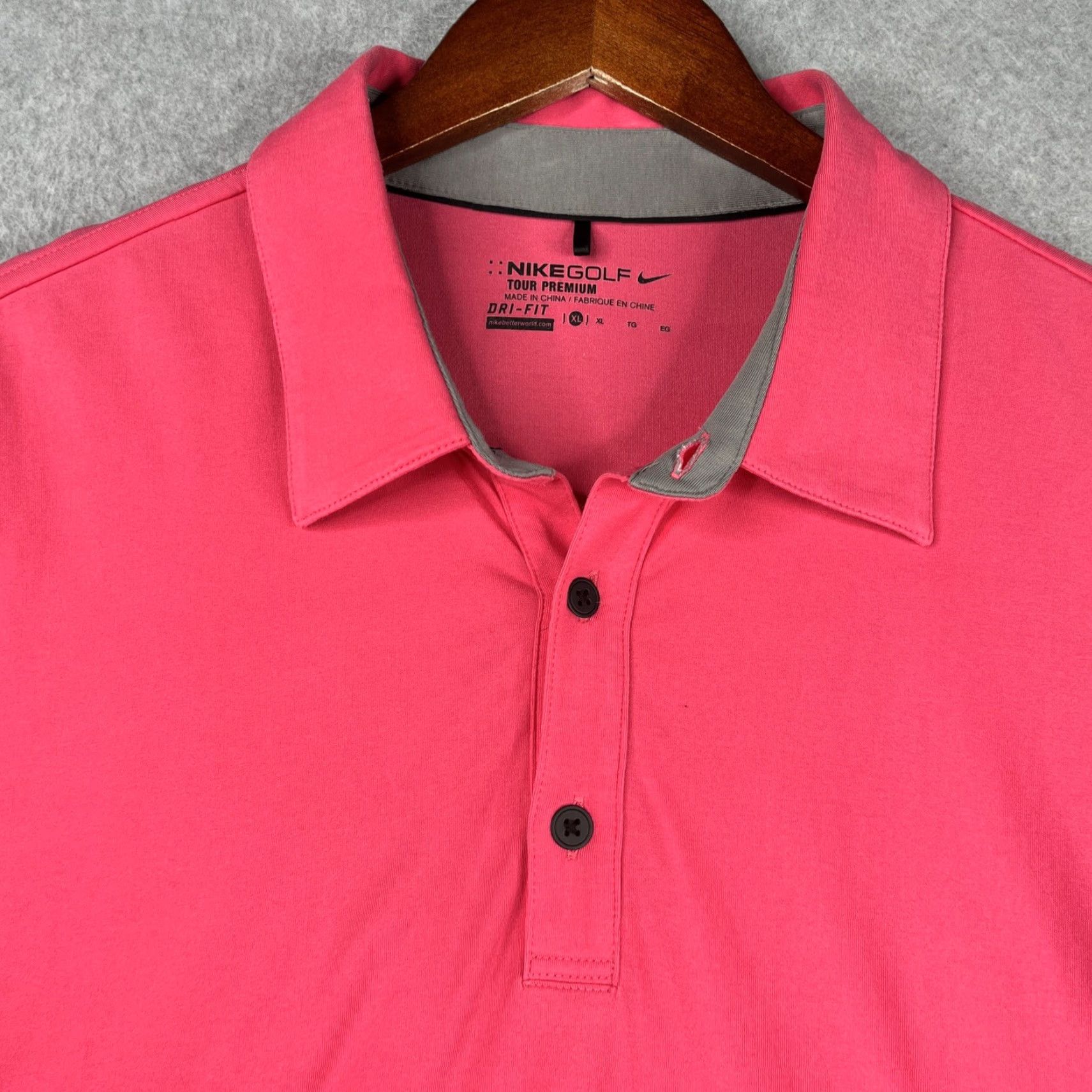 Nike Nike Golf Tour Premium Polo Shirt XL Mens Pink Dri-Fit Lightweight Logo Polo Size US XL / EU 56 / 4 - 3 Thumbnail