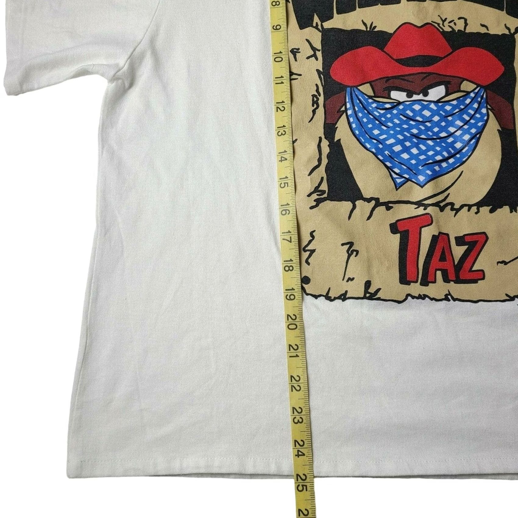 Vintage Vintage 1994 "Wanted Taz" Men's Shirt L Short Sleeve Crew Neck White 90s Looney Tunes Space Jam Tee Shirt Size US L / EU 52-54 / 3 - 7 Thumbnail