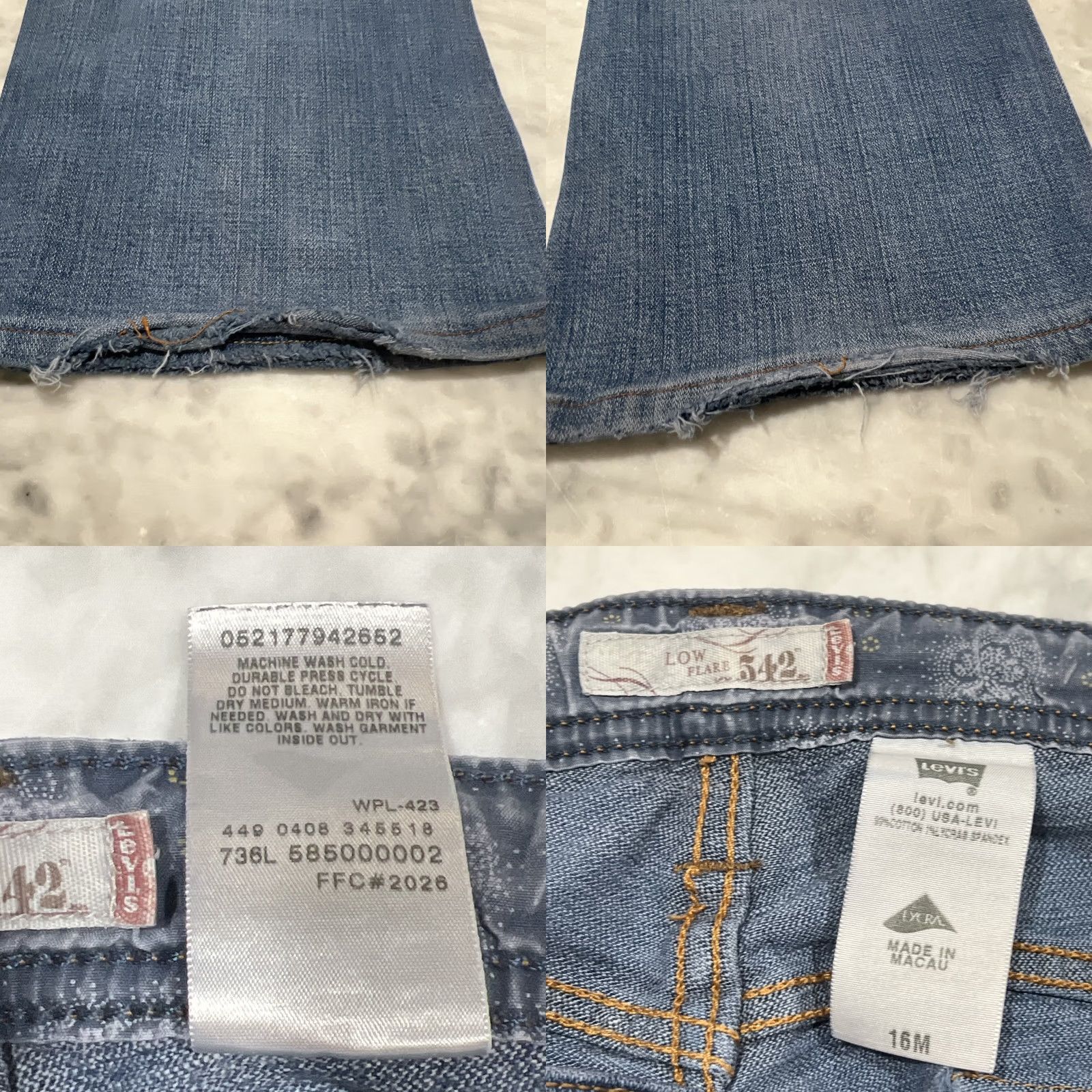Levi's Levi's 542 Jeans Low Flare Leg Women’s 16 M Light Wash Blue Denim Flap Pockets Size 38" / US 16 / IT 52 - 8 Thumbnail