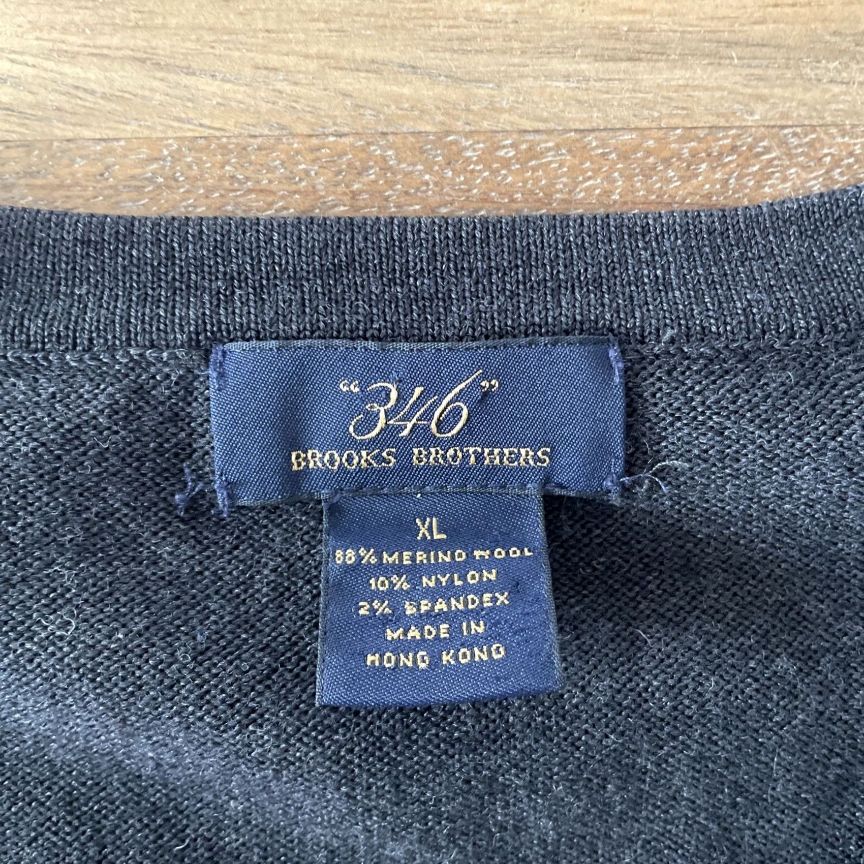 Brooks Brothers Brooks Brothers Sweater Mens XL Merino Wool V-Neck Pullover Knit Long Sleeve Dark Gray/Gray Tie-Dyed? No, solid. Size US XL / EU 56 / 4 - 3 Thumbnail