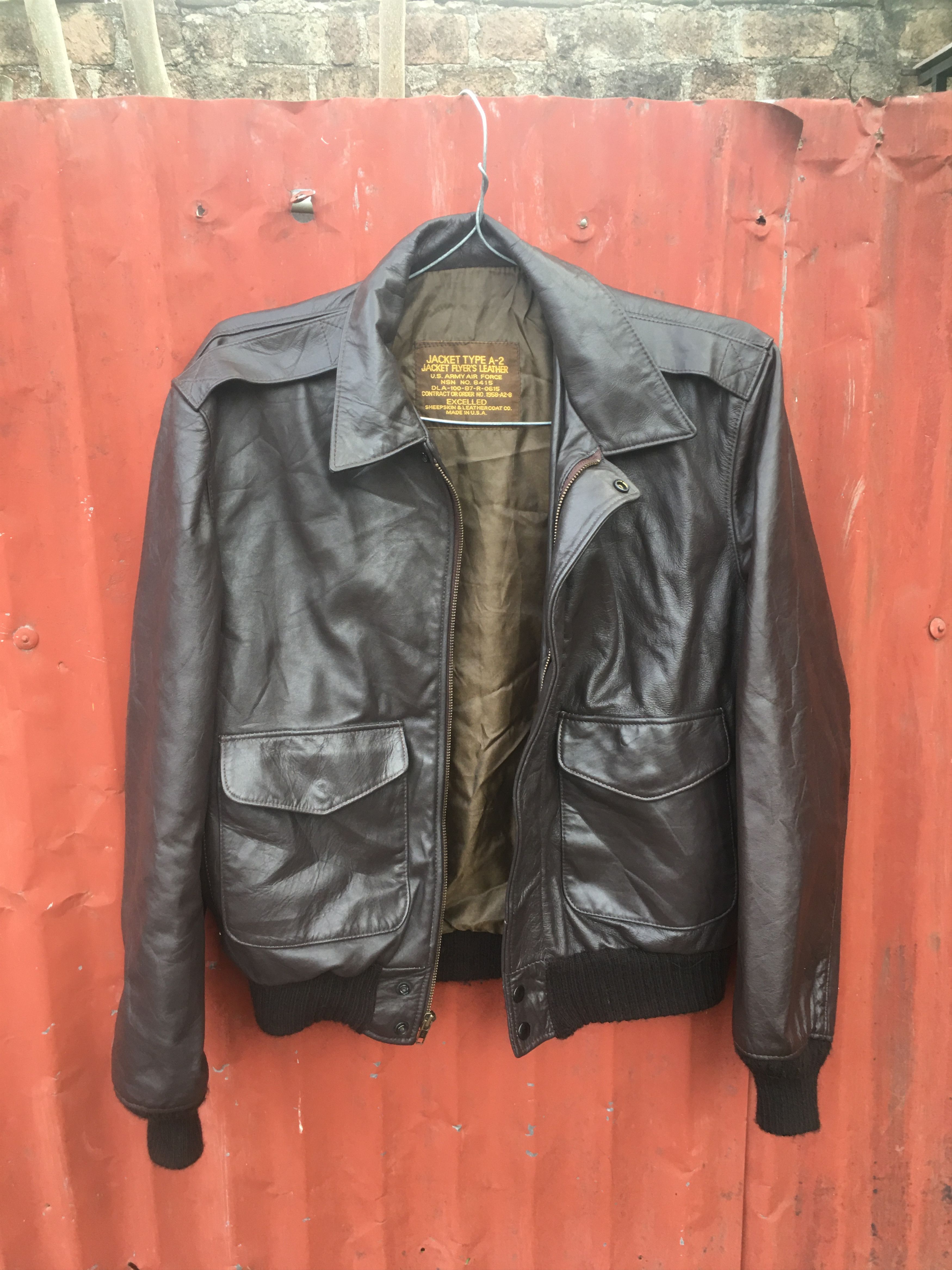 Other U.S Army Air force TYPE A-2 Brown Bomber Leather Jacket Size US S / EU 44-46 / 1 - 11 Thumbnail