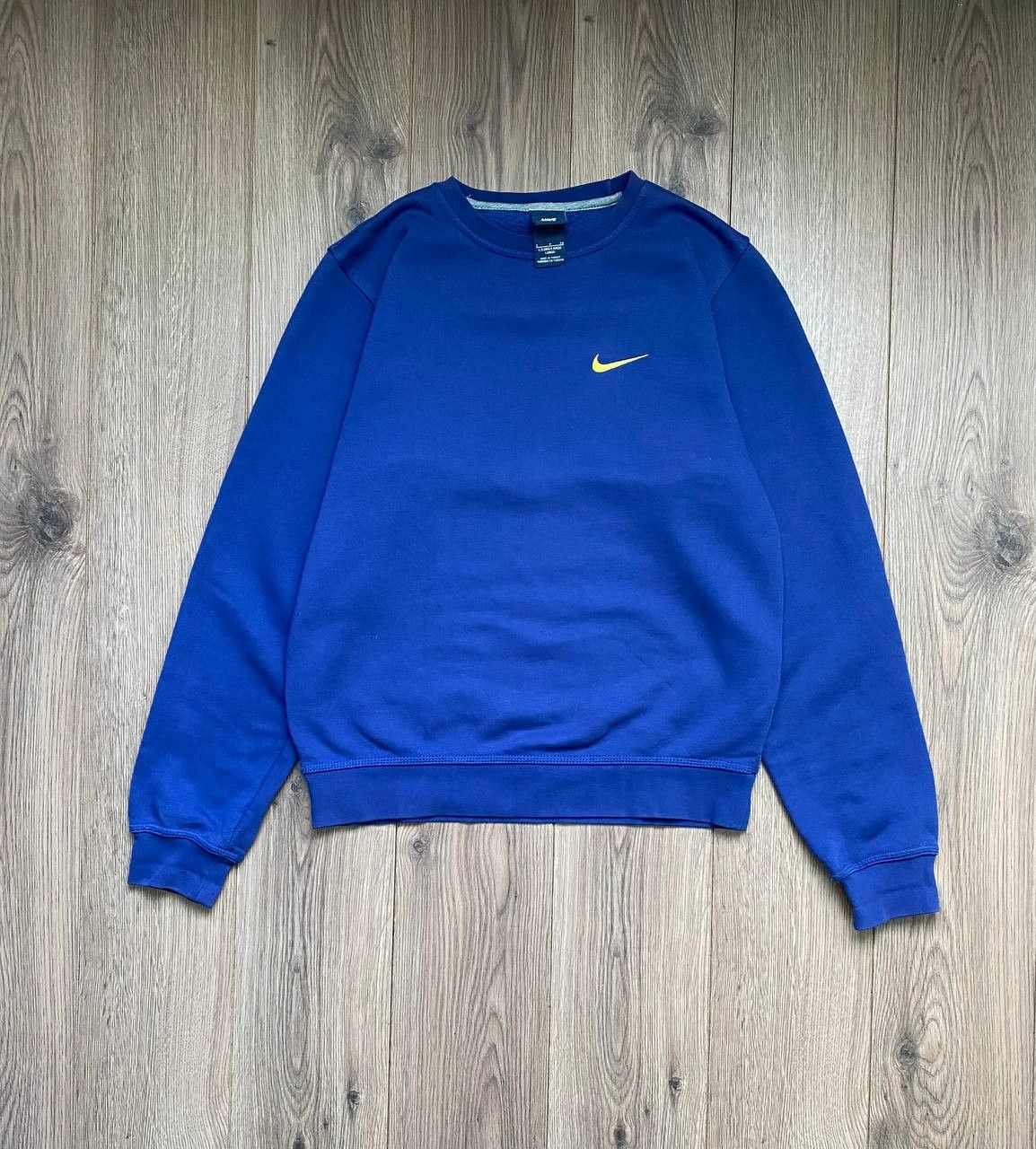 Nike × Vintage Vintage Nike Y2K Basic Purple Sweatshirt Yellow Swoosh Size US S / EU 44-46 / 1 - 1 Thumbnail