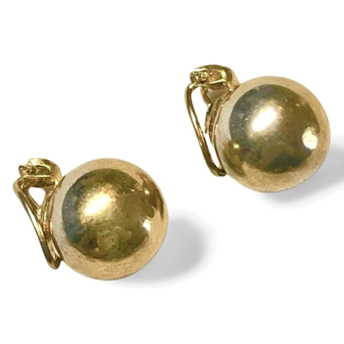 Dior 1970s. Vintage Christian Dior golden ball shape earrings. Size ONE SIZE - 5 Thumbnail