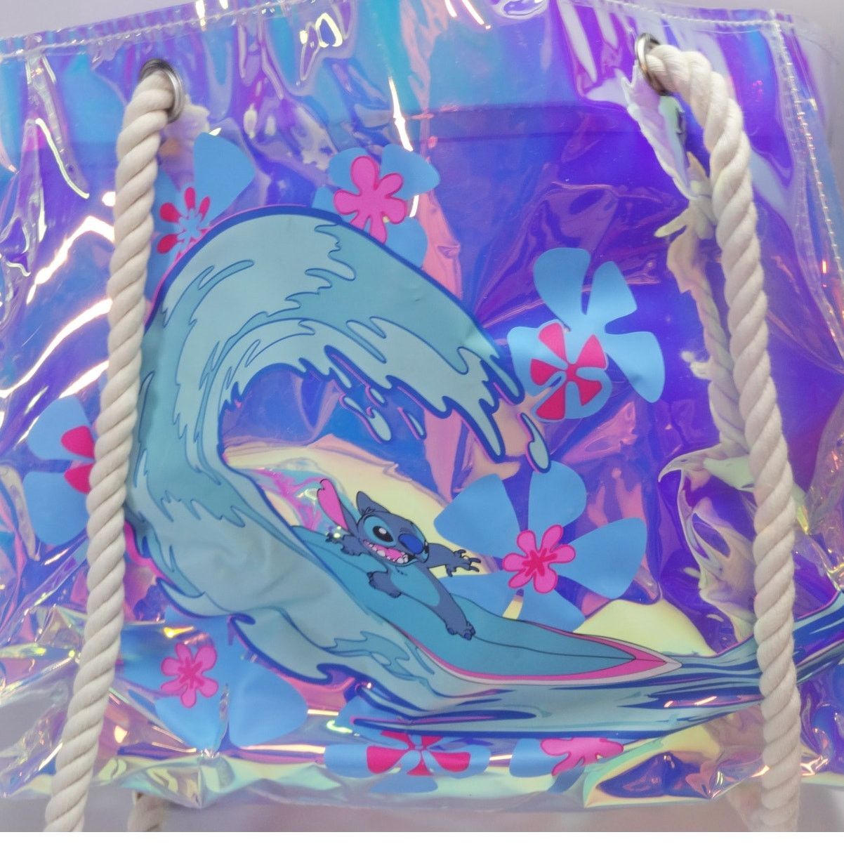 Disney Disney Stitch Holographic Beach Tote Iridescent Bag NWT Size ONE SIZE - 8 Thumbnail