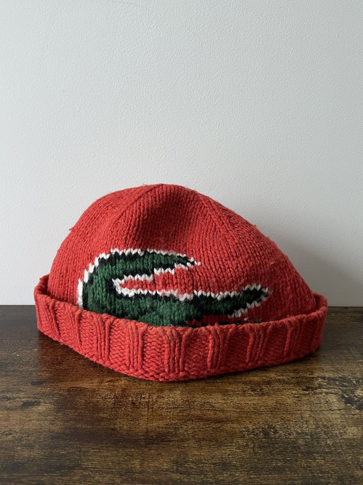 Lacoste Vintage 90’s Lacoste Big Logo Crocodile Y2K Wool Hat RARE Size ONE SIZE - 1 Thumbnail