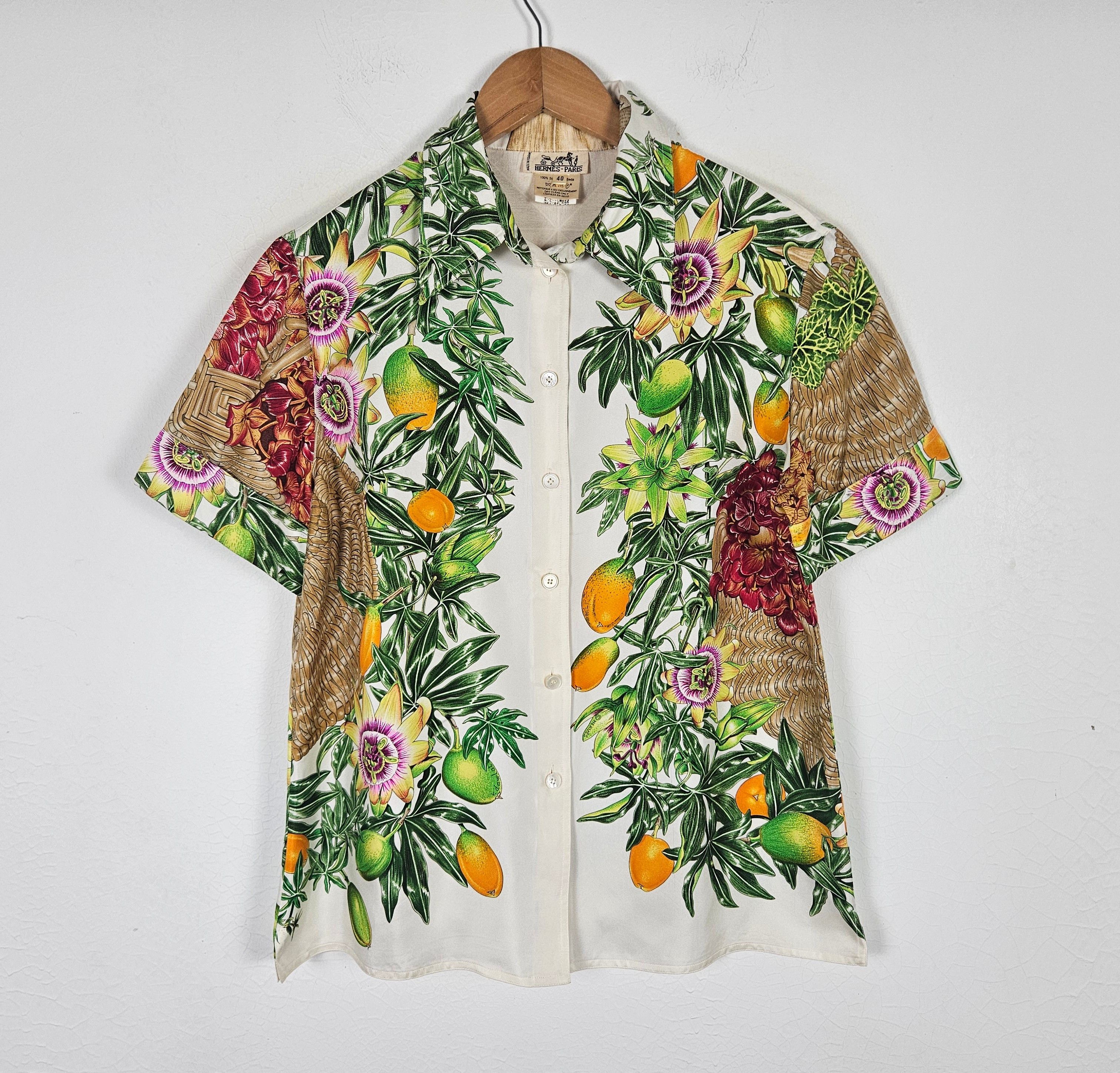 Hermes Hermes Botanical fruit motive Silk Shirt Size US M / EU 48-50 / 2 - 3 Thumbnail