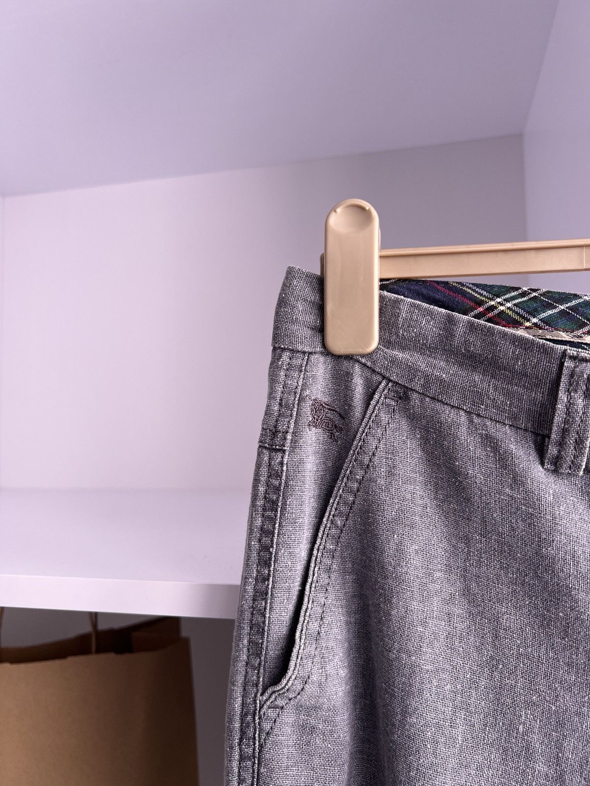 Burberry × Vintage Vintage Burberry Established 1856 gray cotton pants Size US 34 / EU 50 - 4 Thumbnail