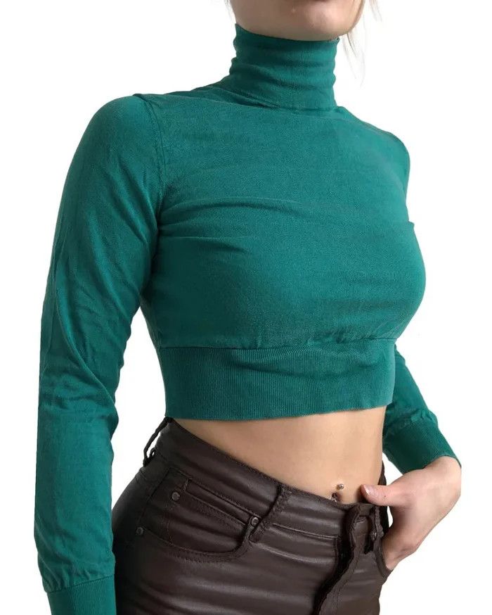 Dolce & Gabbana o1y0925 Turtleneck Sweater in Emerald Green Size XS / US 0-2 / IT 36-38 - 4 Thumbnail