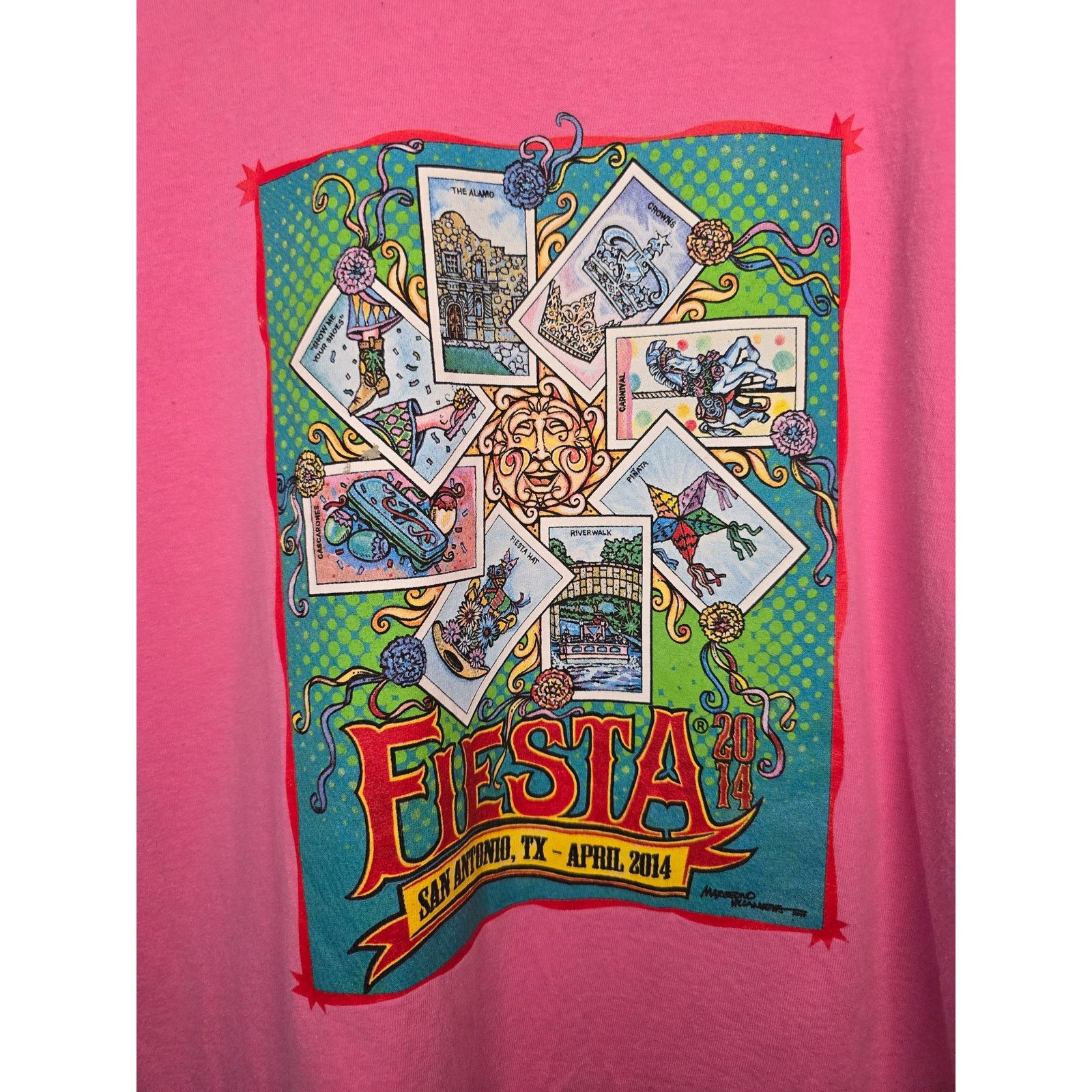 Gildan Fiesta San Antonio Texas Shirt XL Pink 2014 Festival Tee Size US XL / EU 56 / 4 - 2 Thumbnail