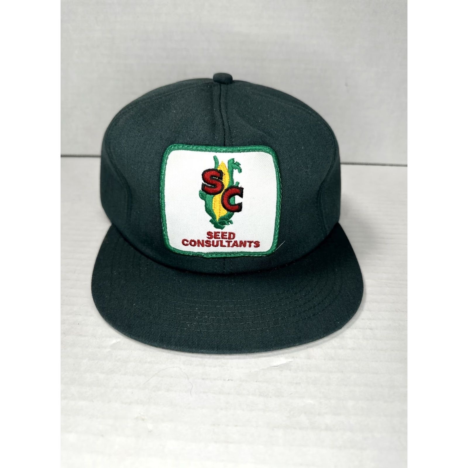 Vintage VINTAGE K-Products Trucker Hat Men Adjustable Foam Back Green Seed Consultants Patch 80s Snapback Cap Size ONE SIZE - 4 Thumbnail