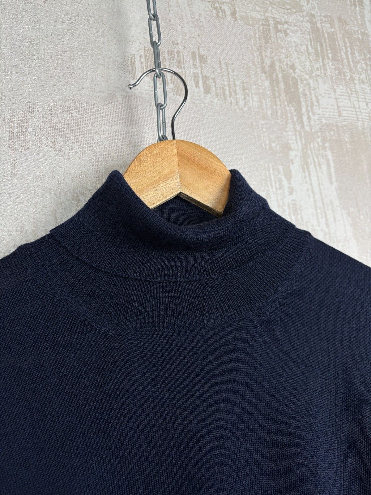 Gran Sasso Gran Sasso Virgin Wool Turtleneck Sweater Navy Blue Size US L / EU 52-54 / 3 - 5 Thumbnail