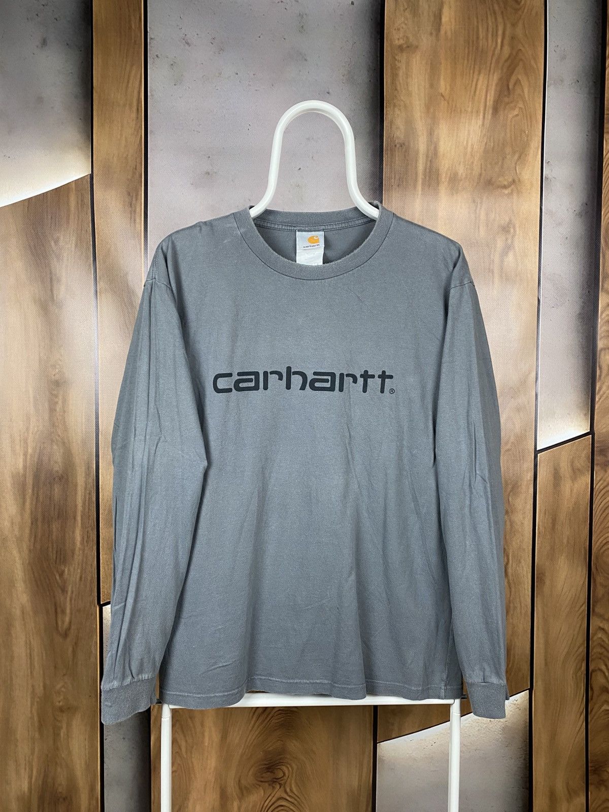 Carhartt 🔥Vintage 90s Sweatshirt Long Sleeve Carhartt Big Logo Tee🔥 Size US M / EU 48-50 / 2 - 1 Thumbnail