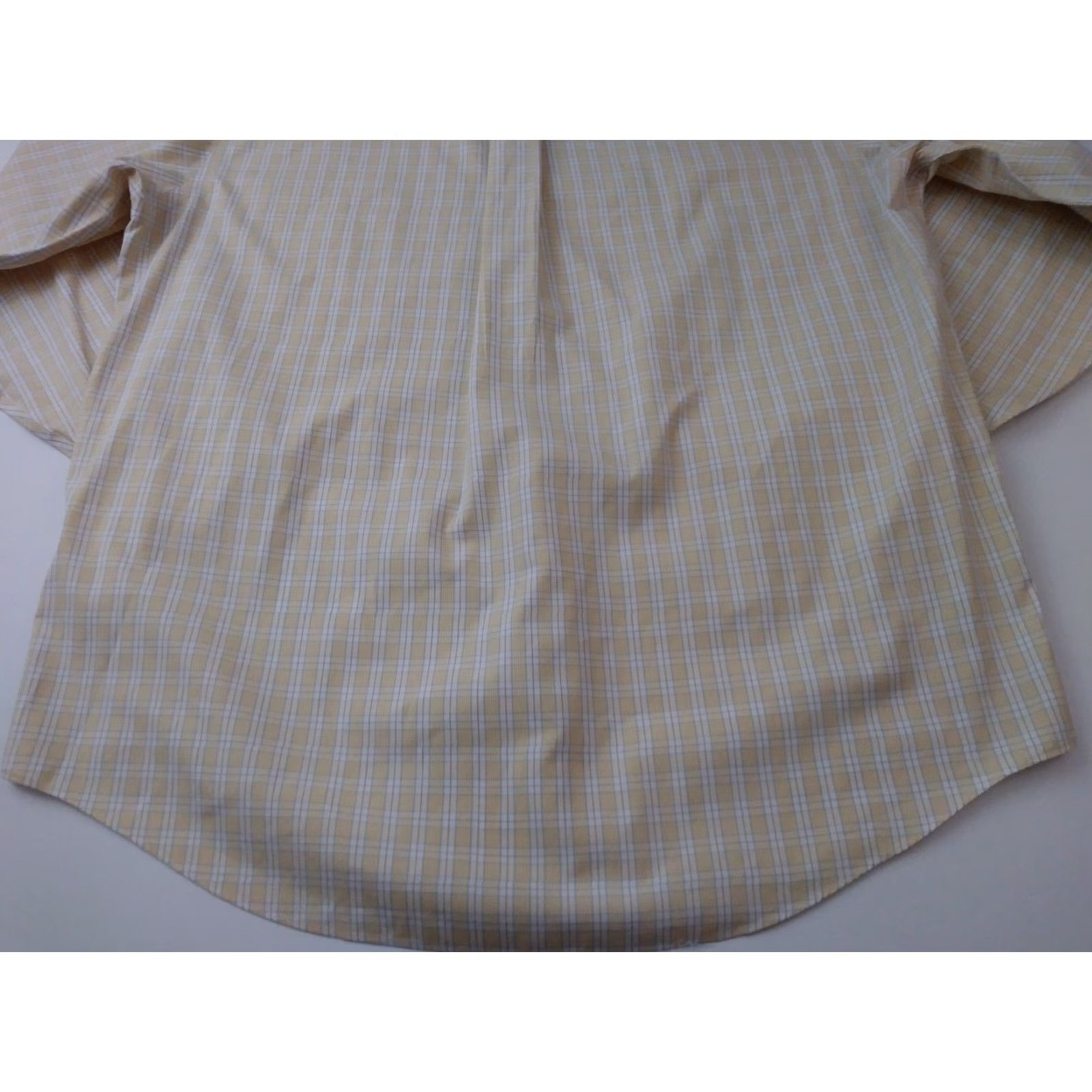 Brooks Brothers Brooks Brothers Dress Shirt Men L Traditional Non Iron Yellow Blue Check Plaid Button-Down Cuff Regular 100% Cotton Size 42R - 5 Thumbnail