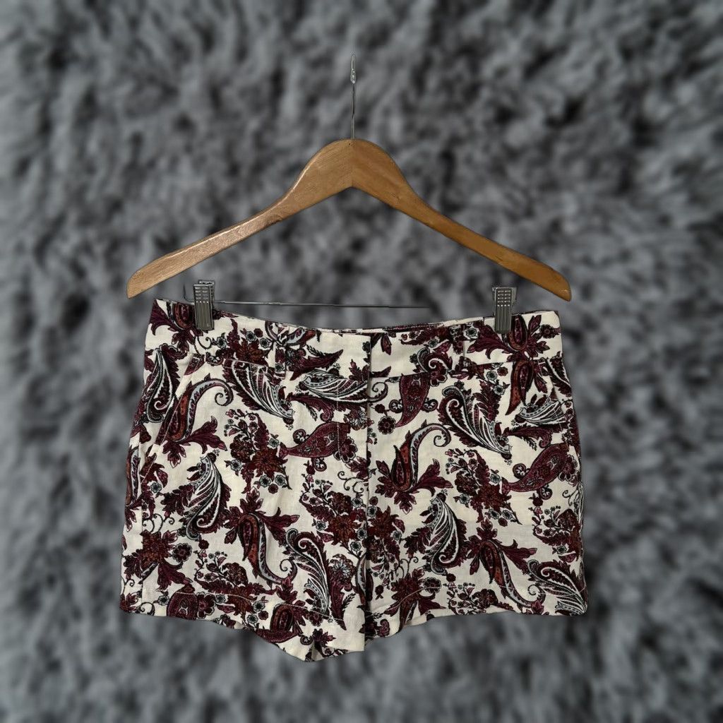 Loft Ann Taylor Loft Women's Linen Blend Shorts Size 6 Casual Multicolor Paisley Pockets 4-inch Inseam Size 28" / US 6 / IT 42 - 1 Thumbnail