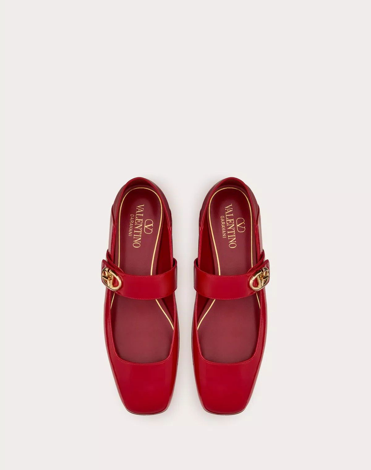 Valentino o1s1wg110625 Mary Jane Vlogo Locker Ballerina in Red Size US 8.5 / IT 38.5 - 4 Thumbnail