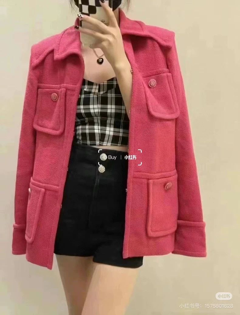 Chanel Chanel Lipstick red soft tweed braided four-pocket jacket Size XS / US 0-2 / IT 36-38 - 8 Thumbnail