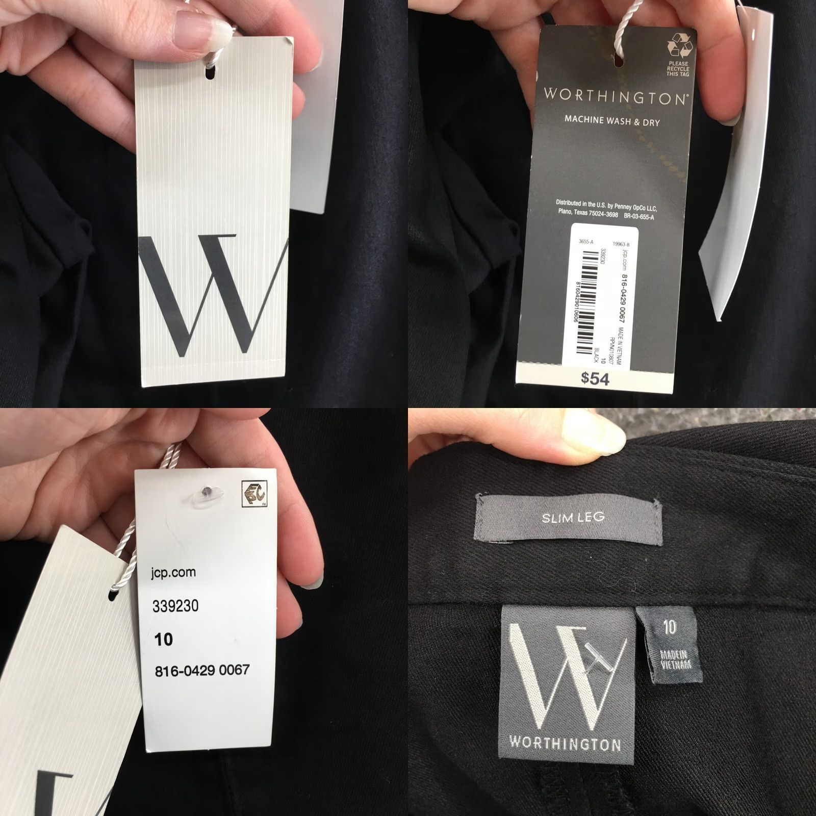 Worthington Worthington Slim Leg Dress Pants Womens 10 Black High Rise Cotton Blend NEW Size 32" / US 10 / IT 46 - 10 Thumbnail