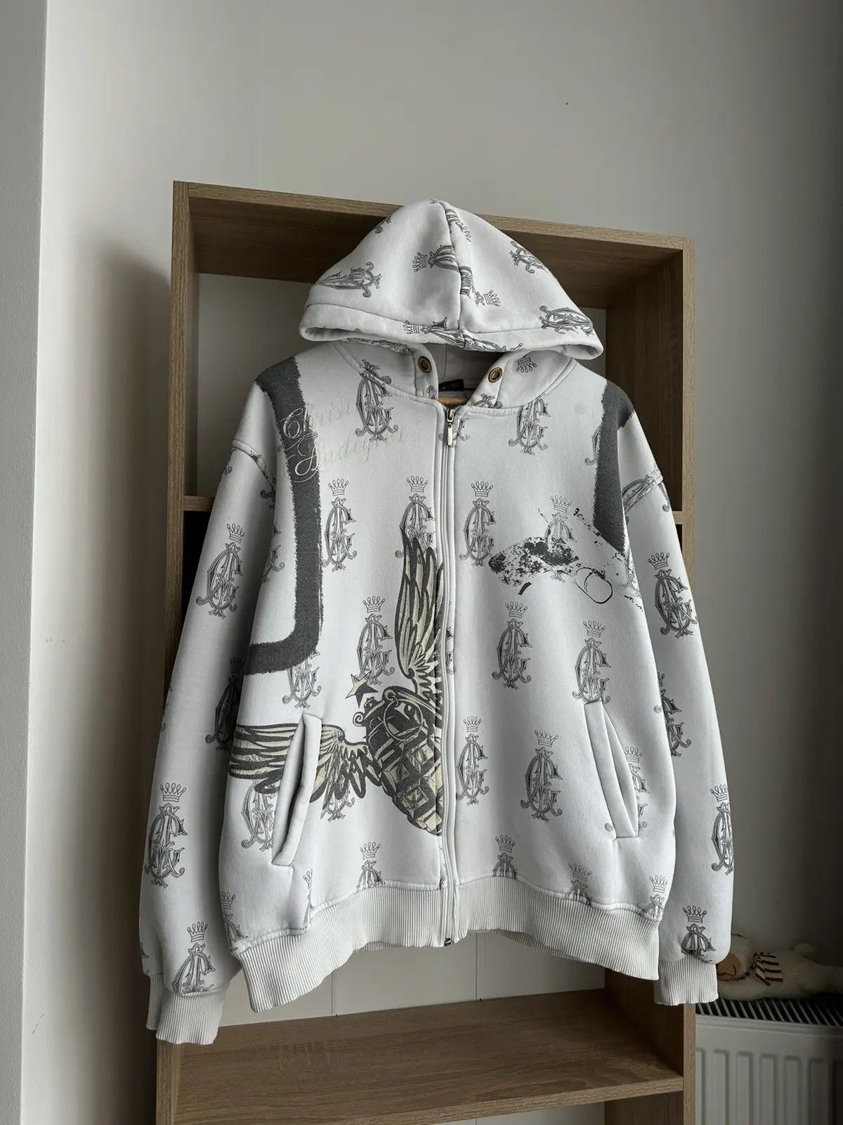 Christian Audigier × Ed Hardy × Vintage Vintage Ed Hardy Christian Audigier White Hoodie Size US M / EU 48-50 / 2 - 1 Thumbnail