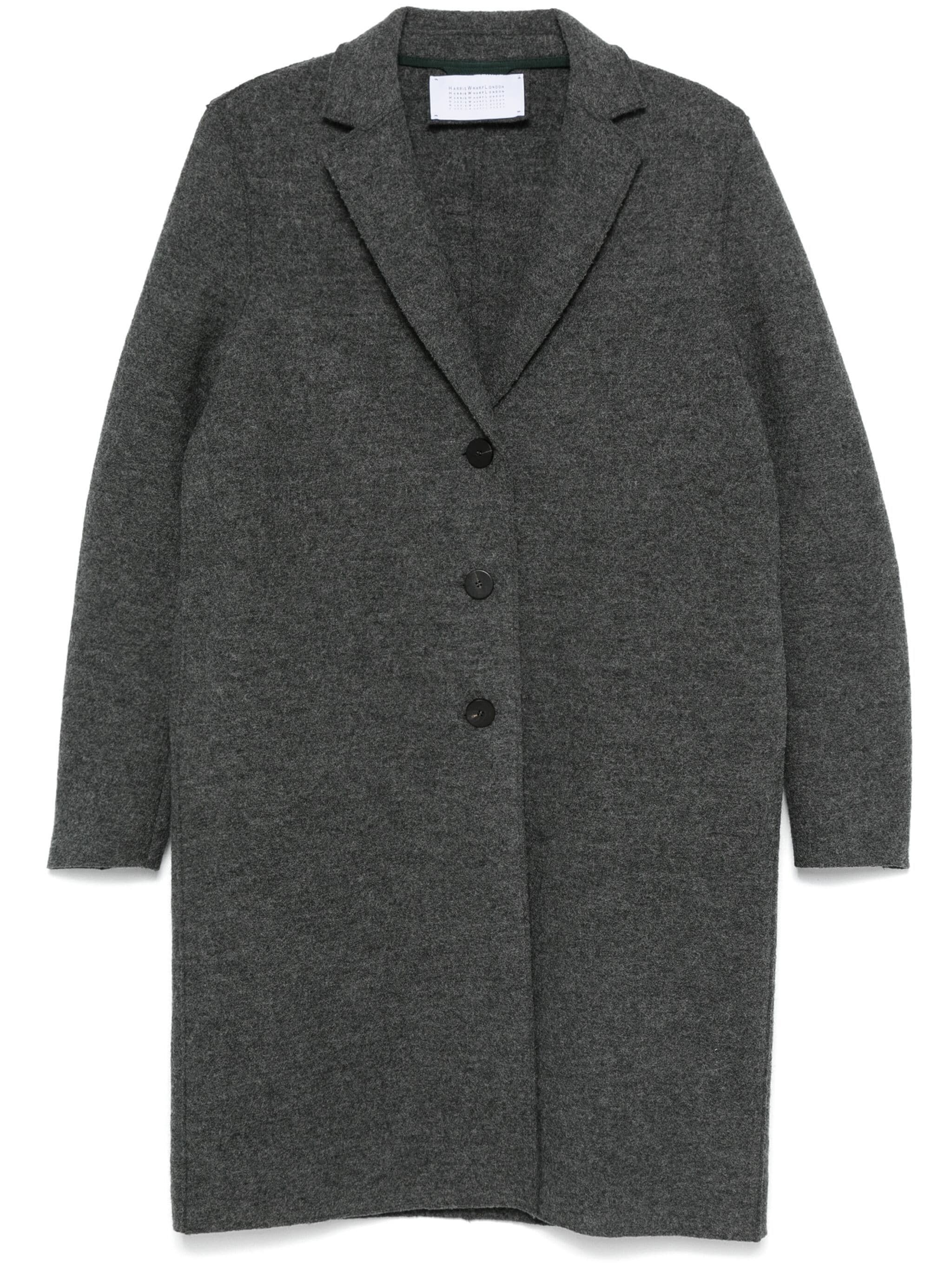 Harris Wharf London o1s22i1n1024 Single-Breasted Boiled Wool Coat in Grey Size S / US 4 / IT 40 - 1 Thumbnail