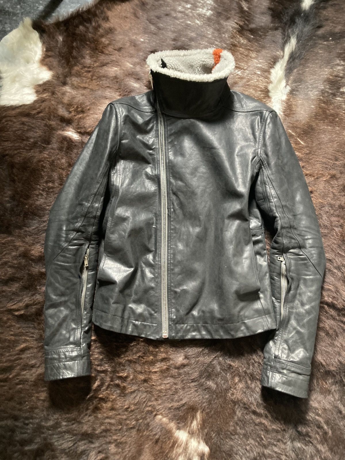 一時価格Rick Owens bullet xs 古着 Rick Owens F/W15 Sphinx Bullet Scuba Hooded Leather Jacket | Grailed