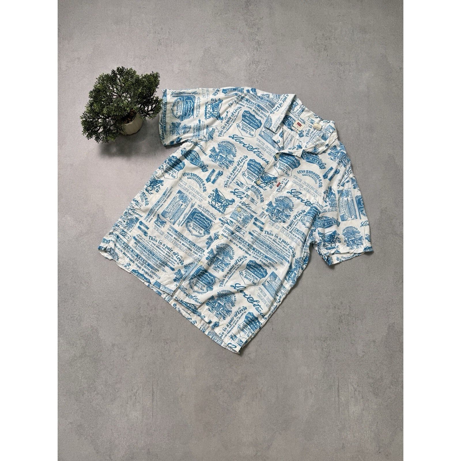 Levi's Levis Short Sleeve Men Button Up Short Size M Blue/White Size US M / EU 48-50 / 2 - 1 Thumbnail