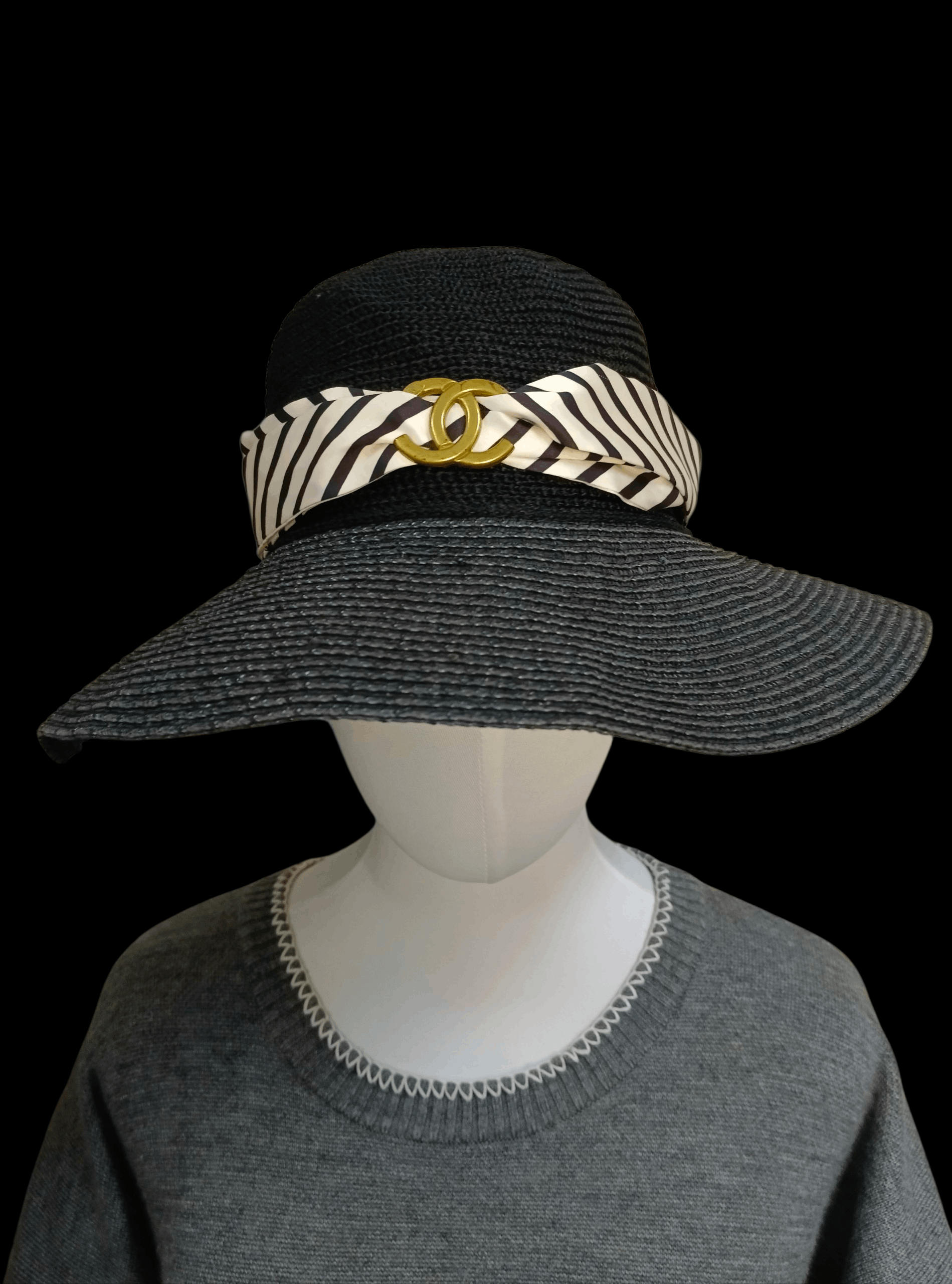 Chanel Chanel Authentic Wide-Brim Straw Hat(SIZE 56cm) Size ONE SIZE - 1 Thumbnail
