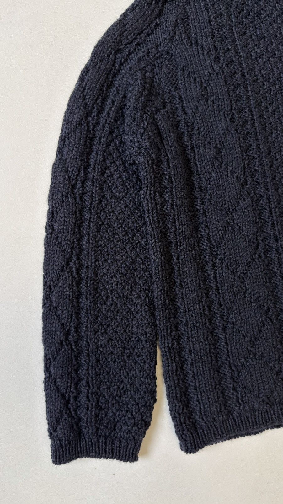 Maison Margiela A/W 21 Distressed Blue Cable Knit Sweater Size US XL / EU 56 / 4 - 16 Thumbnail