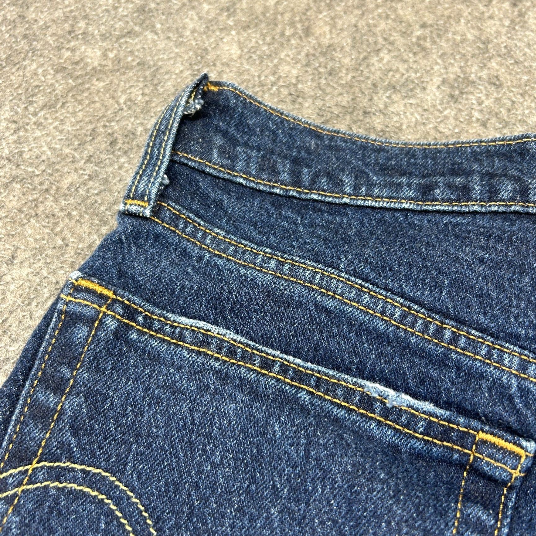 Levi's Levi's 501 Jeans Womens Blue Regular Straight Leg Dark Wash Button Fly 25x26 Vintage No 90s Retro Distressed Jeans Womens Size 42" / US 20 - 4 Thumbnail