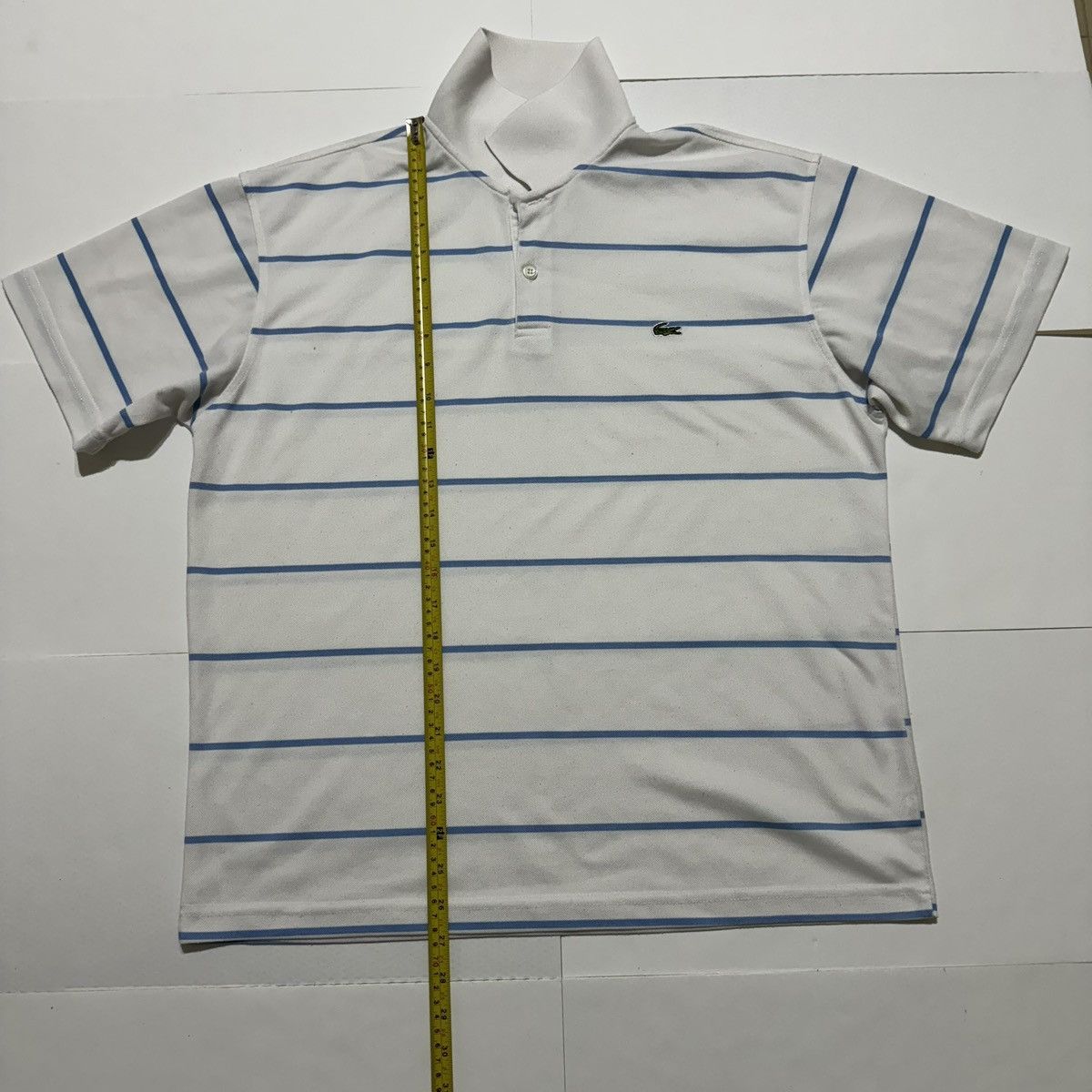 Lacoste × Vintage Lacoste Vintage White Blue Striped Polo Rugby Golf Shirt Size US L / EU 52-54 / 3 - 2 Thumbnail