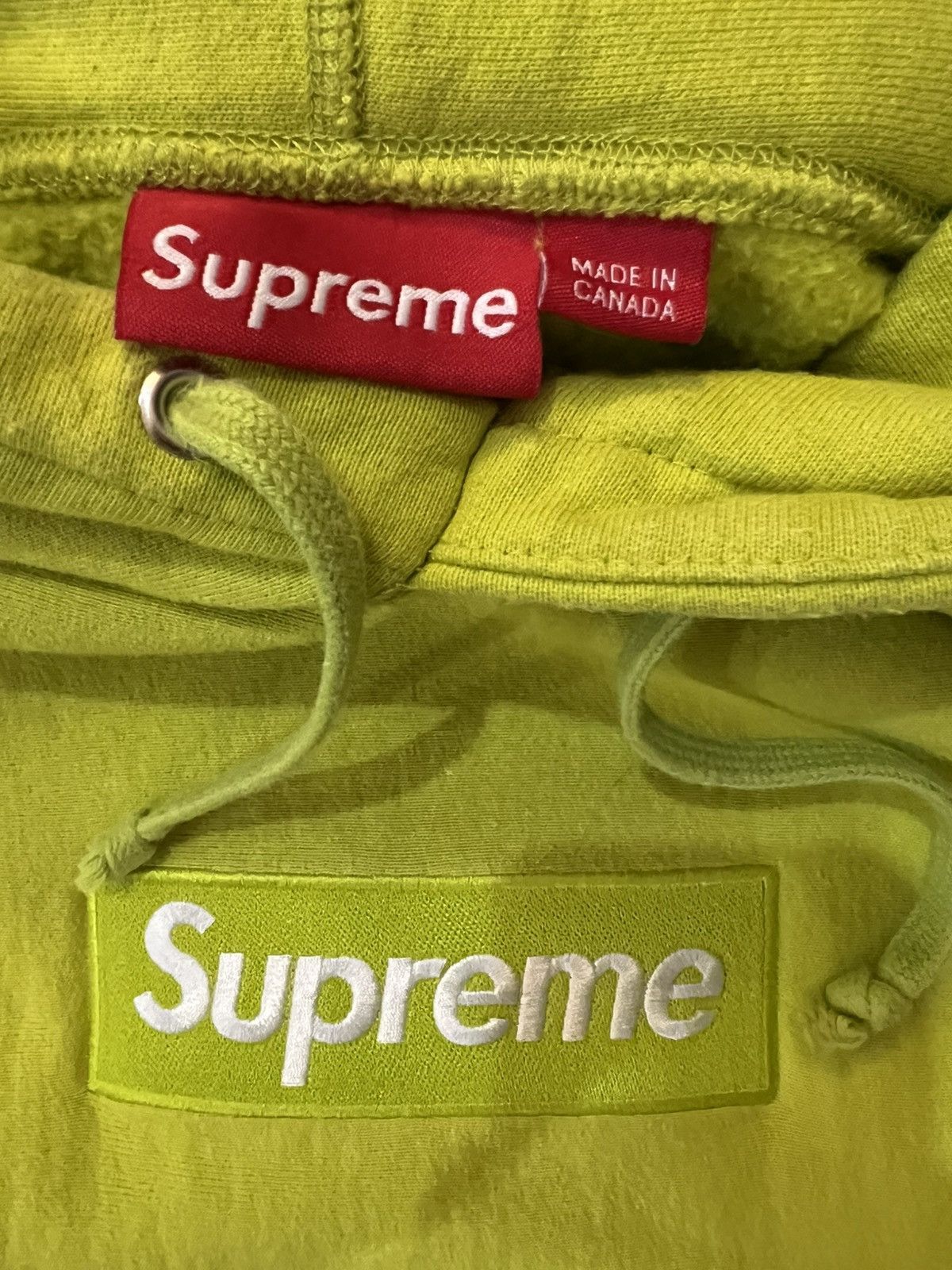 Supreme Supreme Box Logo Hoodie Acid Green Size Large Size US L / EU 52-54 / 3 - 3 Thumbnail