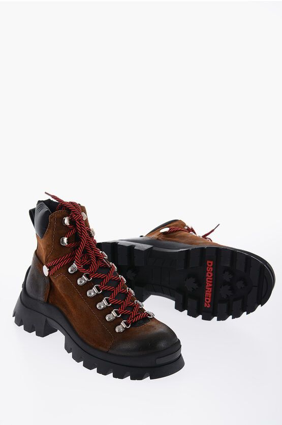image of Dsquared2 Track Sole Suede Hiking Boots in Brown, Men's (Size 6)