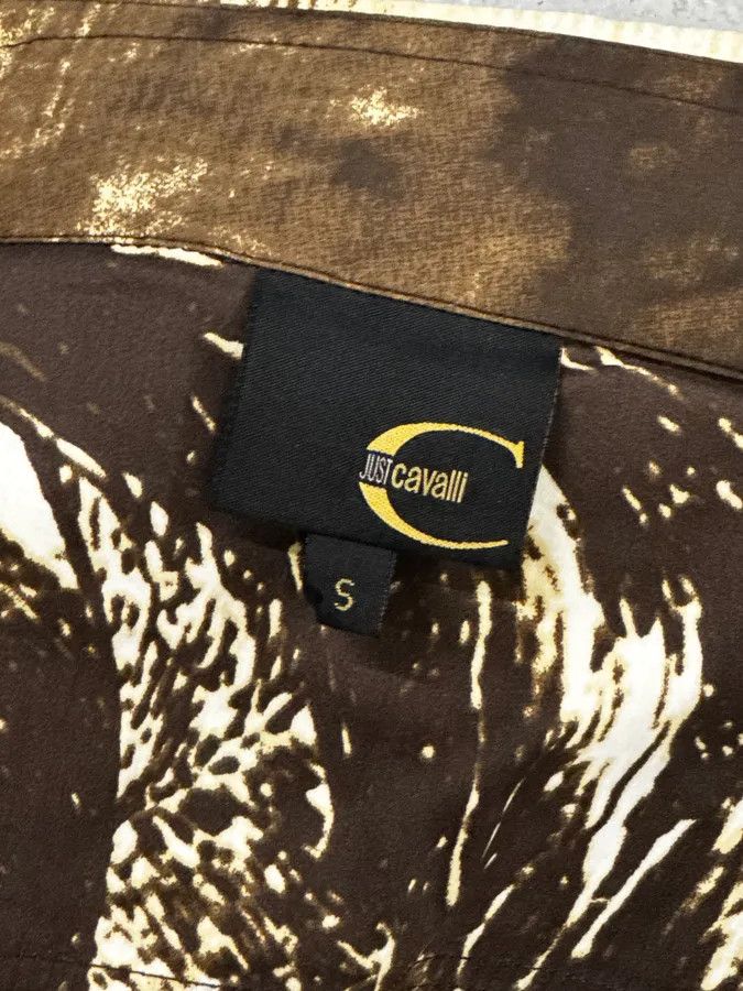 Just Cavalli 2000s Cavalli Brown & Beige Horse Ranch Shirt Size S / US 4 / IT 40 - 11 Thumbnail