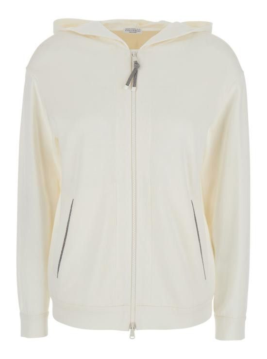 Tシャツ・カットソー BRUNELLO CUCINELLI Women Hoodies MD828SB806C8329 WHITE Brunello Cucinelli BRUNELLO CUCINELLI Women Tops