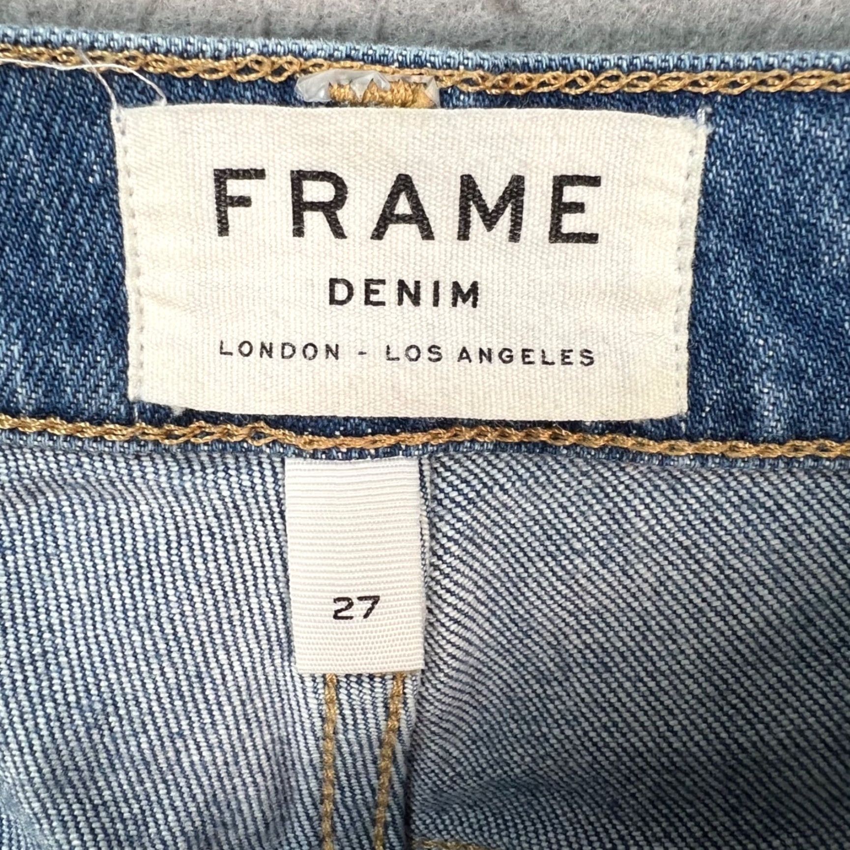 Frame Frame Jeans Womens 27 Crop High Rise Blue Denim Straight Leg 5-Pocket Size 27" / US 4 / IT 40 - 3 Thumbnail