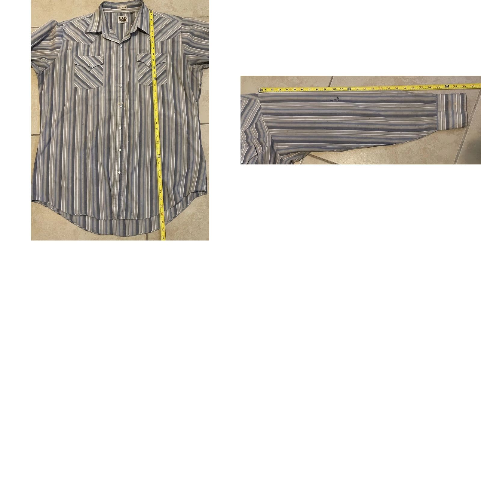 Vintage VINTAGE Brushpopper Shirt XL Blue Button-Up Long Sleeve Pearl Snap 70s 80s Retro Southwestern Cowboys | Mens Size US XL / EU 56 / 4 - 11 Thumbnail