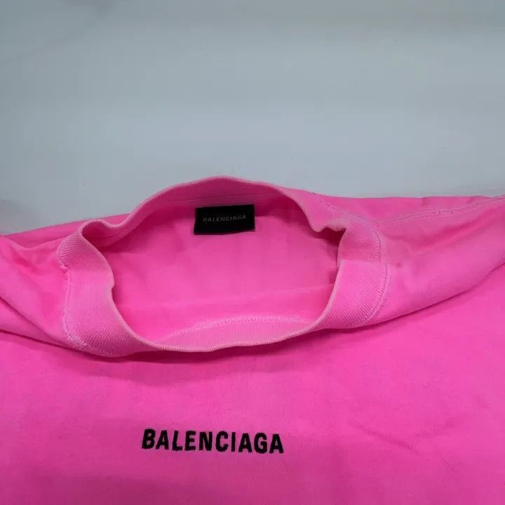 Balenciaga Balenciaga Pink Logo Print T-Shirt for Women 0079-2507 Size XL / US 12-14 / IT 48-50 - 4 Thumbnail