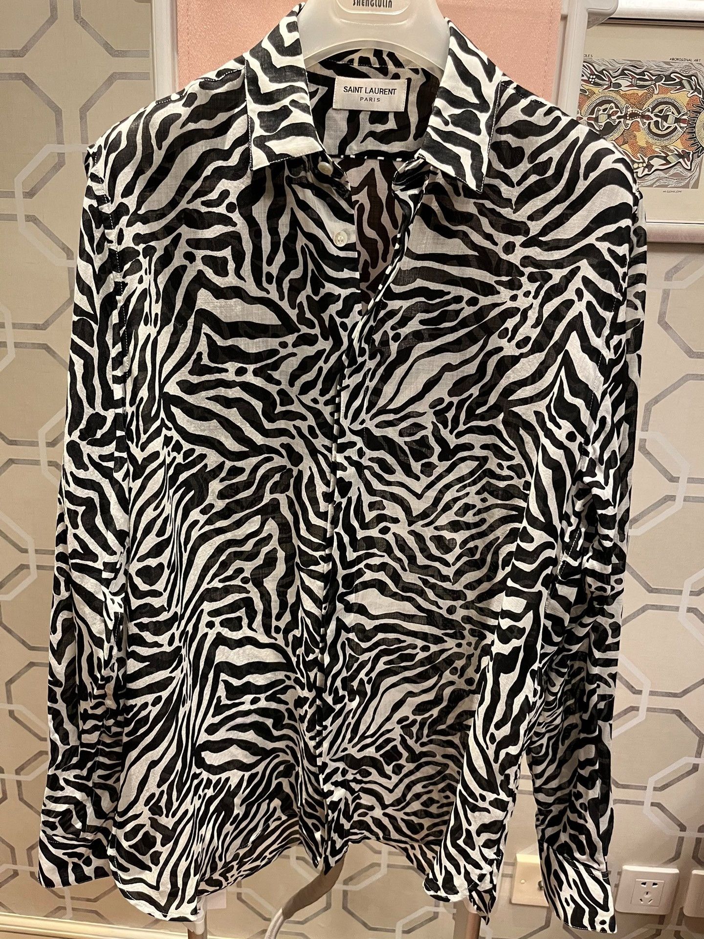 Saint Laurent Paris Saint Laurent Classic Zebra Print Shirt Size US M / EU 48-50 / 2 - 1 Thumbnail